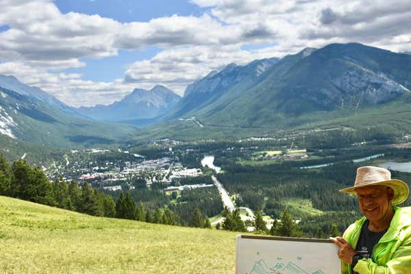 View of Banff scenery with geology showcasing mountain currents and features