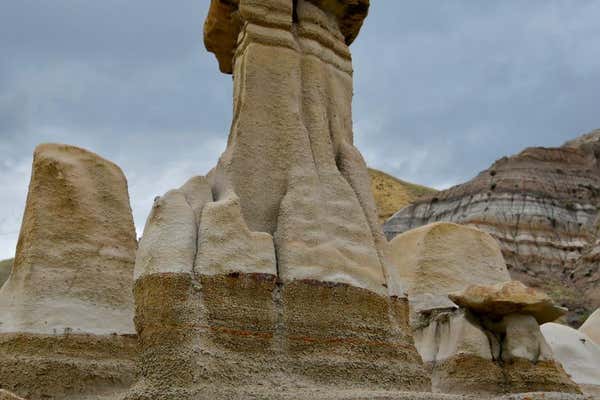 Hoodoo, chimney style geology, located in badlands area, USA