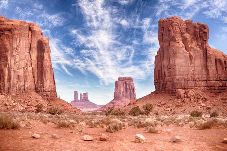 High definition shot of red rocks of Monument Valley, Arizona, United States