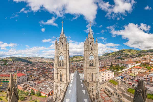 View from Basilica in downtown Quito, Ecuador
