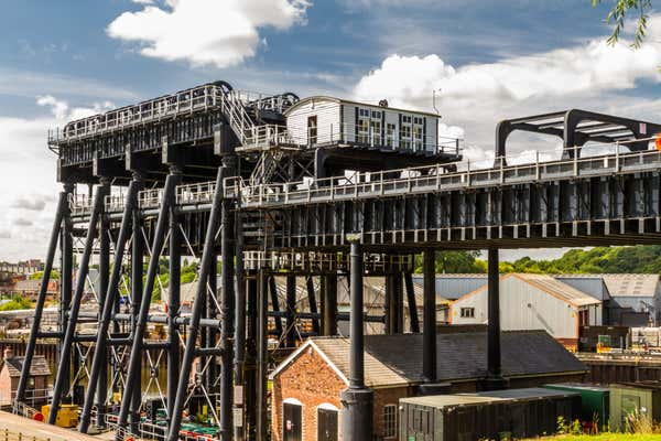 Travelling through the Anderton boat lift, England