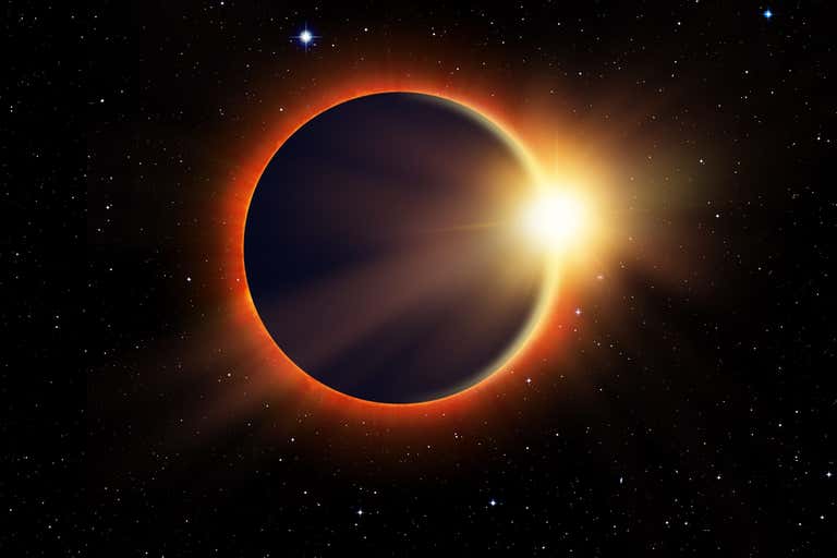 Solar Eclipse "Elements of this image furnished by NASA