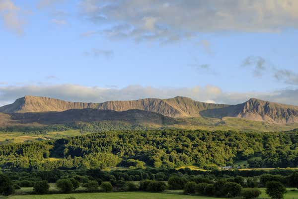 Cadair Idris, beautiful landscape geology over forests and mountains, wales, united kingdom