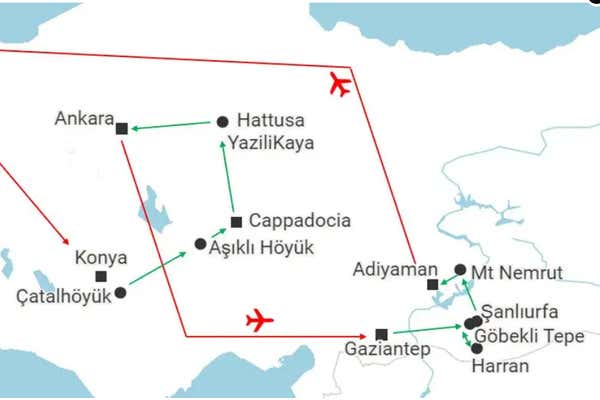 Updated Turkey tour map