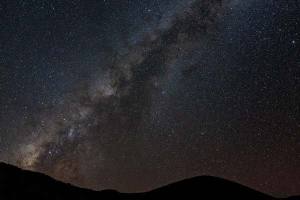 Beautiful milky way shining in the night sky Starry starry night