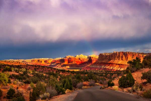 spectacular scenic views of the mountains in Capitol Reef National Park, Fruita, Utah, USA