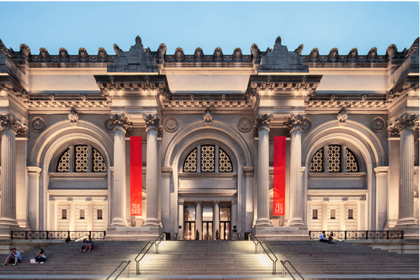 Entrance to the Met, in New York, joined as part of Discovery tours North East USA geology tour